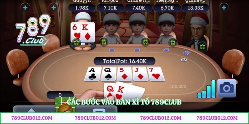 Các bước vào bàn xì tố 789club