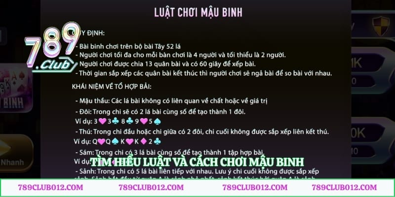 Tìm hiểu luật và cách chơi Mậu Binh 